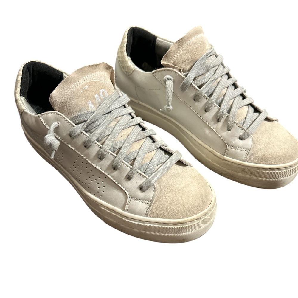 P448 Women's Thea Low Top Leather Lace Up Platform Sneakers Size 39 EU/8.5-9US - Picture 2 of 7